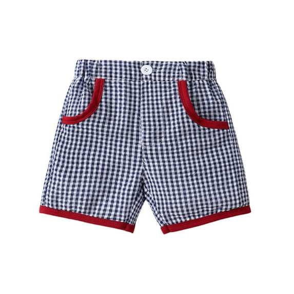 oqasdz Girls Shorts Child Kids Boys Casual Patchwork Plaid Prints Summer Holiday Comfortable Stylish Shorts Size 2 Y-3 Y