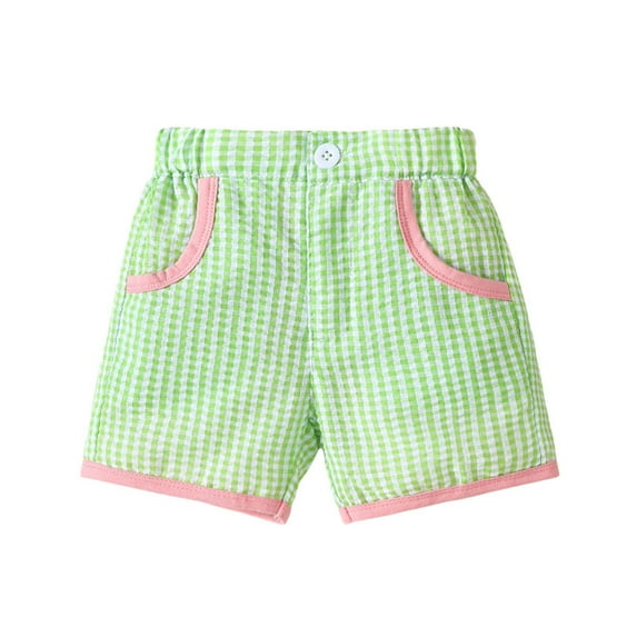 oqasdz Girls Shorts Child Kids Boys Casual Patchwork Plaid Prints Summer Holiday Comfortable Stylish Shorts Size 6 M-12 M
