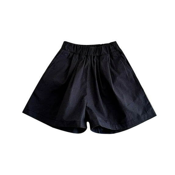 oqasdz Girls Shorts Children Casual College Loose Shorts Elastic Waist Wide Leg Solid Color Sports Shorts Size 4 Y-5 Y