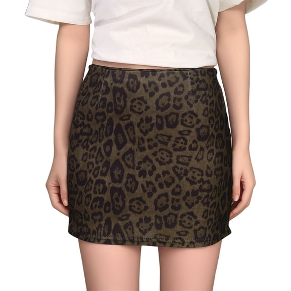 oqasdz Girls Skirts Kids Youth Elegant Leopard Print Bodycon Slim Fit Mini Skirt for Versatile Fashion Streetwear School Holiday
