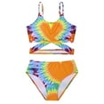 thumbnail image 1 of oqasdz Girls Swimsuits 1PC Bikini Teenager Color Matching Adjustable Shoulder Straps Stylish Swimwear Size 6 Y-7 Y, 1 of 4
