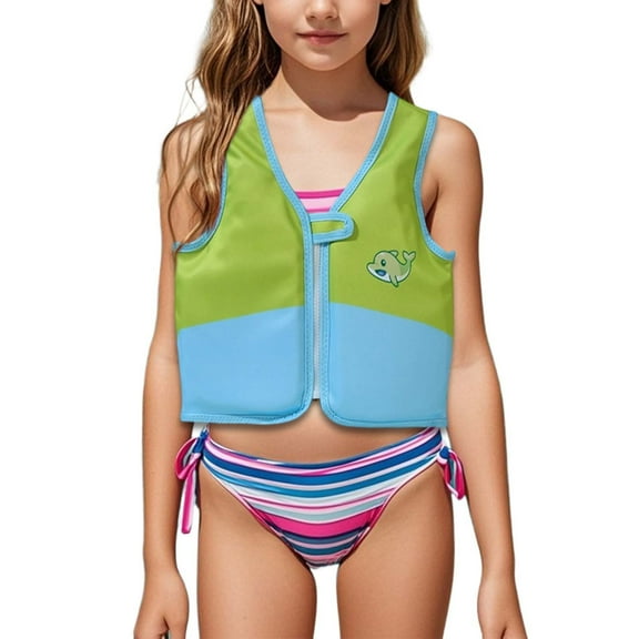 oqasdz Girls Swimwear Life Jacket For Beachwear Swimming Summer Outdoor Activities Relaxed Swim Vest For Kids Toddler Baby