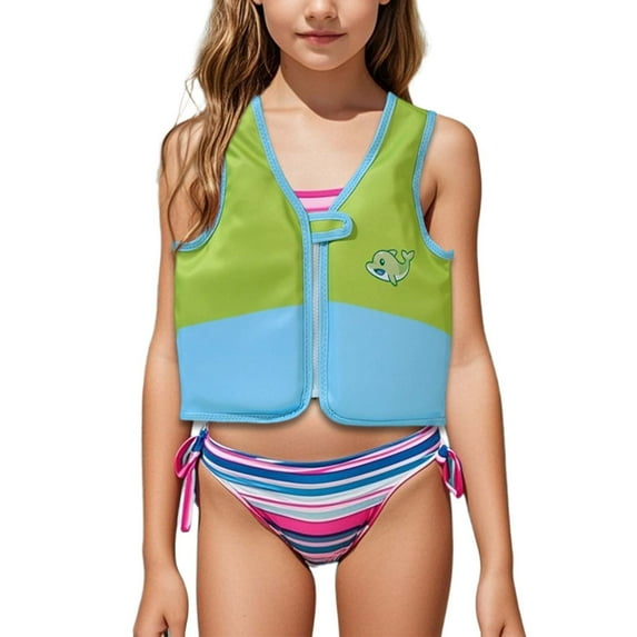 oqasdz Girls Swimwear Life Jacket For Beachwear Swimming Summer Outdoor Activities Relaxed Swim Vest For Kids Toddler Baby