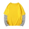thumbnail image 1 of oqasdz Girls T Shirts Kids Spring Fall Solid Color Long Sleeve Striped Stylish T Shirt Top Size 5 Y-6 Y, 1 of 4