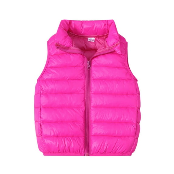 oqasdz Girls Vests Children Toddler Down Solid Color Boys Girls Baby Big Kids Fall Winter Vest Child Outerwear Thin Top Vest Coat Outwear Size 5 Y-6 Y