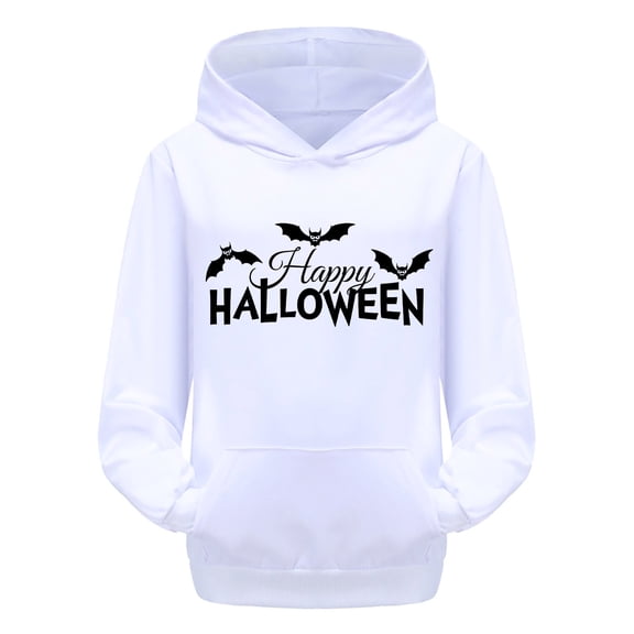 oqasdz Halloween Child Toddler Boys Girls Long Sleeve Cartoon Prints Warm Hoodie Pullover Tops Kids Sweat Shirts Size 6 Y-7 Y