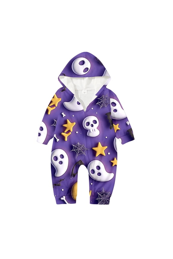 Halloween Family Matching Outfits Hooded Jumpsuits for Toddler Baby Home Wear for Family Bonding Adorable Casual Cozy Comfort