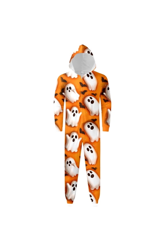 Halloween Family Matching Outfits Hooded Pajamas Homewear for Dad Soft Holiday Sleepwear Casual Daily Wear Cozy Comfort Jumpsuits