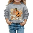 thumbnail image 1 of oqasdz Halloween Girls Casual Printed Round Neck Long Sleeve Sweatshirt for Toddlers Kids Soft Comfortable Hoodless Sweat Shirts Size 4 Y-5 Y, 1 of 4