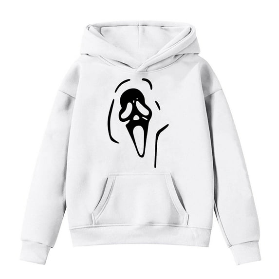 oqasdz Halloween Girls Winter Hooded Sweatshirt Warm Pullover with Pocket for Outdoor Active Cozy Casual Hoodie Size 6 Y-7 Y