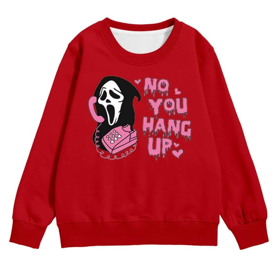 oqasdz Halloween Girls Winter Hoodies Sweatshirts for Outdoor Active Cozy Round Neck Print Sweat Shirts Size 4 Y-5 Y