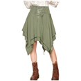 thumbnail image 1 of oqasdz Halloween Hot Style Gothic Irregular Lace up Solid Color Skirt for Women Party Evening Fashion Outwear, L, 1 of 7
