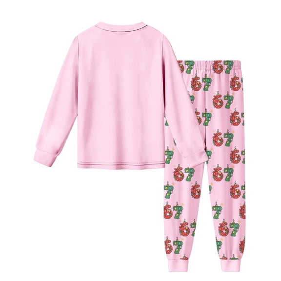 oqasdz Ice Print Matching Outfit for Girls and Boys Kids Sleepwear Fashion Casual Loose Comfortable Playwear Indoor Daily Wear