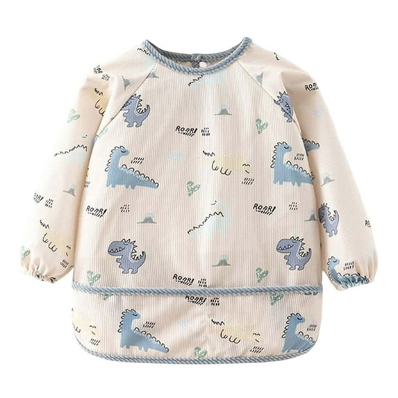 oqasdz Baby Care Boys Girls Long Sleeve Cartoon Prints Soft Comfortable Cute Bibs, Size 12-24 Months