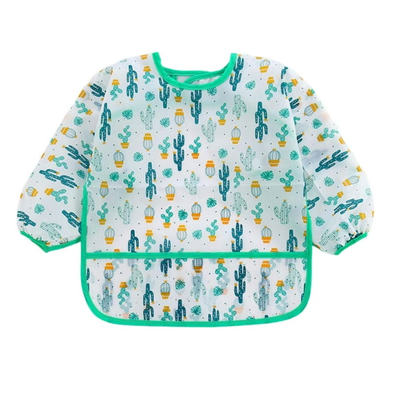 oqasdz Baby Care Boys Girls Long Sleeve Cartoon Prints Soft Comfortable Cute Bibs, Size 12-24 Months