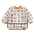 thumbnail image 1 of oqasdz Baby Care Boys Girls Long Sleeve Cartoon Prints Soft Comfortable Cute Bibs, Size 6-12 Months, 1 of 3