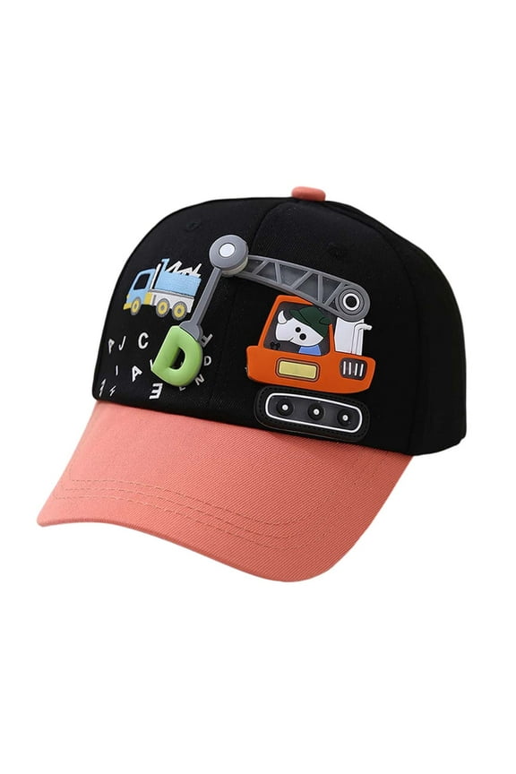 Kids Baseball Cap with Leather Logo Toddler Adjustable Hat for Boys and Girls Casual Beach School Party Cap, Size 2-8 Years