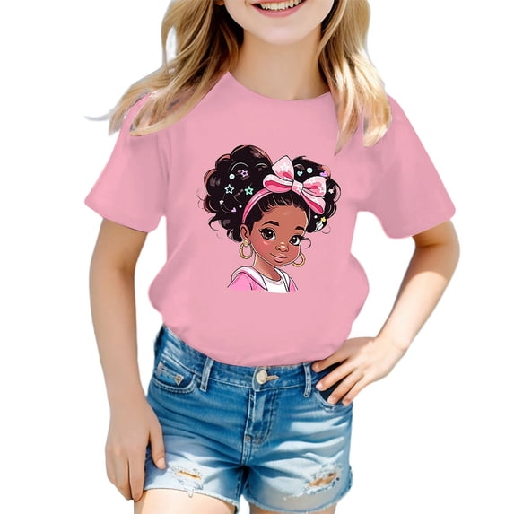 oqasdz Kids Child Boys Girls T Shirts Cute Graphic Round Neck Short Sleeve Tee Summer Casual Fashion T Shirt, Size 5-6 Years