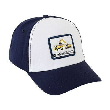 oqasdz Kids Child Cartoon Excavator Print Baseball Cap Color Block Adjustable Sun Hat for Boys and Girls, Size 2-8 Years