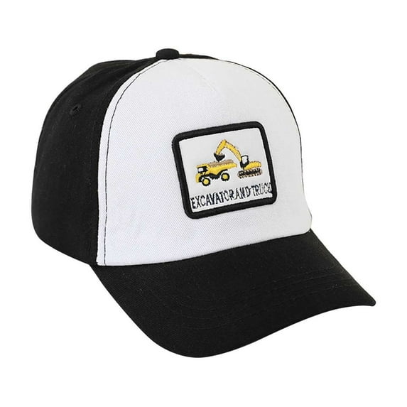 oqasdz Kids Child Cartoon Excavator Print Baseball Cap Color Block Adjustable Sun Hat for Boys and Girls, Size 2-8 Years