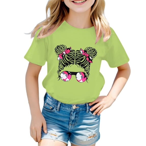 oqasdz Kids Children T Shirts Cute Print Graphic Round Neck Short Sleeve Tee Summer Casual Shirt for Girls and Boys, Size 11-12 Years