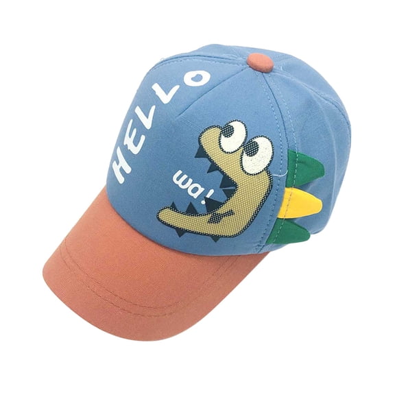 oqasdz Kids' Dinosaur & Letter Print Baseball Cap Korean Style Adjustable Sun Hat Spring Summer UPF50  Outdoor, Size 2-8 Years