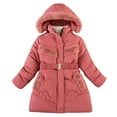 thumbnail image 1 of oqasdz Kids Toddler Baby Boys Girls Solid Color Thicken Fall Winter Cute Coat Hooded Padded Jacket Outwear Warm Clothes Size 5 Y-6 Y, 1 of 3