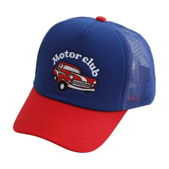 oqasdz Kids Vintage Baseball Cap for Boys and Girls Cartoon Car Prints Breathable Mesh Sun Hat for Outdoor Active Sunhat, Size 2-8 Years