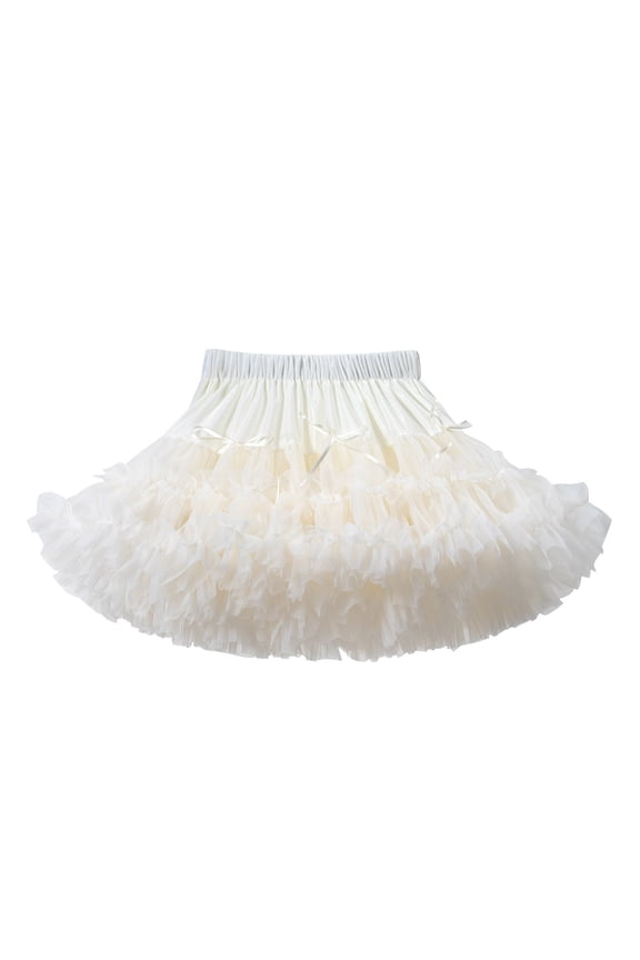 Layered Skirt for Elegant Ballet Puff Style Versatile Dance Flowy High Waist A Line Fashion Skirt with Soft Casual Formal Party Wear