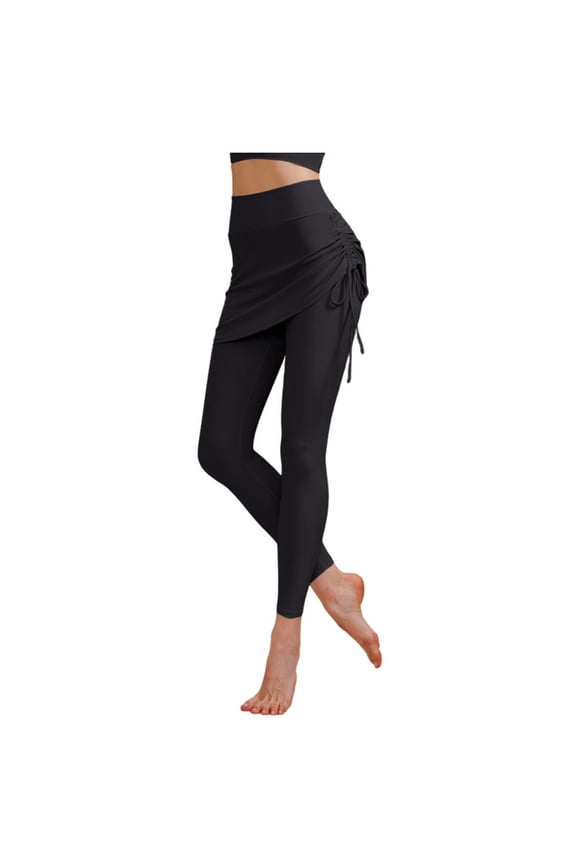 Leggings for Women Covering Drawstring High Waisted Lifting Dance Sports Fitness Yoga Pants L