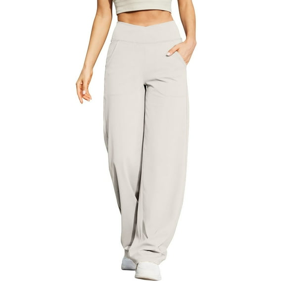 oqasdz Leggings for Women Lifting Exercise Fitness Running High Waist Sports Loose Yoga Pants L