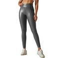 thumbnail image 1 of oqasdz Leggings for Women Pu Leather Skinny Sports Tights with Pockets High Waist Stretchy Yoga Pants L, 1 of 7
