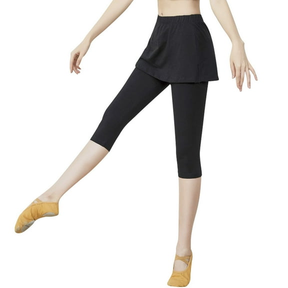 oqasdz Leggings for Women Solid Color Aerobics Skirt Pants Classical Ballet Dance Tights Yoga Pants L