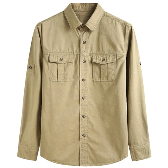 oqasdz Men Long Sleeve Button Up Shirt Solid Color Slim Fit Shirts with Pocket Business formal Shirt Dress Work Casual Outdoor