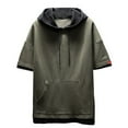 thumbnail image 1 of oqasdz Men T Shirts Solid Color Short Sleeve Hooded Sweatshirt Casual Lightweight and Comfortable Loose Spring Autumn Tee Top, 1 of 2