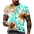 thumbnail image 1 of oqasdz Men T Shirts Summer Casual Fashion Father's Day Printed Hooded Short Sleeved Tee Top, 1 of 4