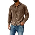thumbnail image 1 of oqasdz Men's Long Sleeve Button Up Shirt with Classic Collar and Chest Pocket for Fall Winter Comfort Office Top Stretch Soft Casual Outdoor, 1 of 4
