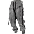 thumbnail image 1 of oqasdz Men's Pants Fashion 3D Printed Drawstring Elastic Waist Casual Sweatpants Sports Athletic Joggers Outdoor Activities Sweat Pants, 1 of 3