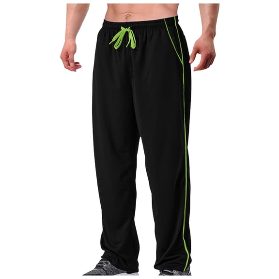 oqasdz Men's Pants Fitness Sportswear Straight Leg Breathable Drawstring Pants Casual Loose Trousers