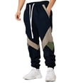 thumbnail image 1 of oqasdz Men's Pants Summer Lightweight Color Block Jogger with Elastic Waistband Trendy Harem Bottoms Fashion Casual Loose Fit Dailywear, 1 of 4