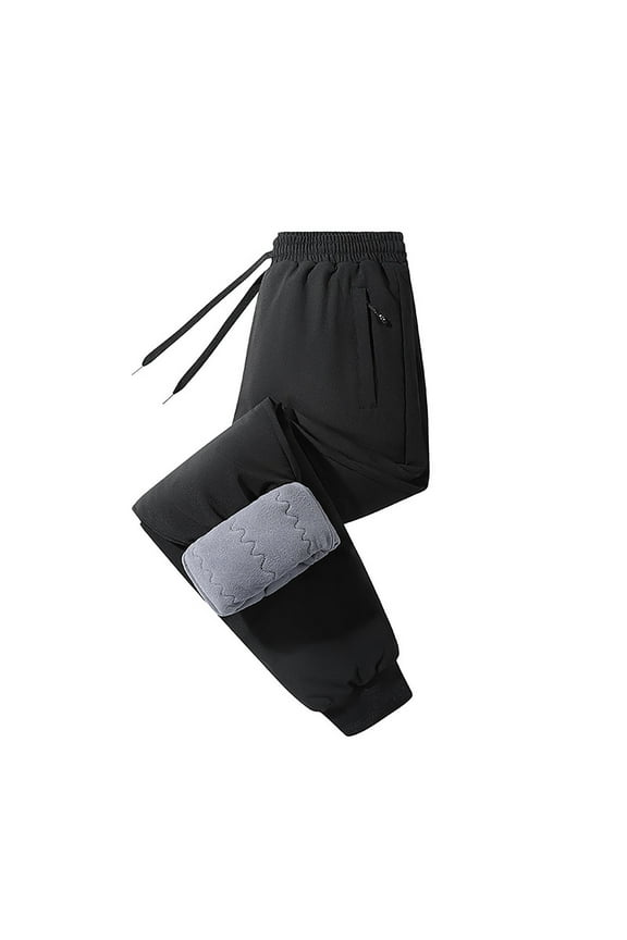 Men's Pants Winter Padded and Thickened Casual Pants Large Size Heat Storage Warm Windproof Knee Brace Foot Casual Pants