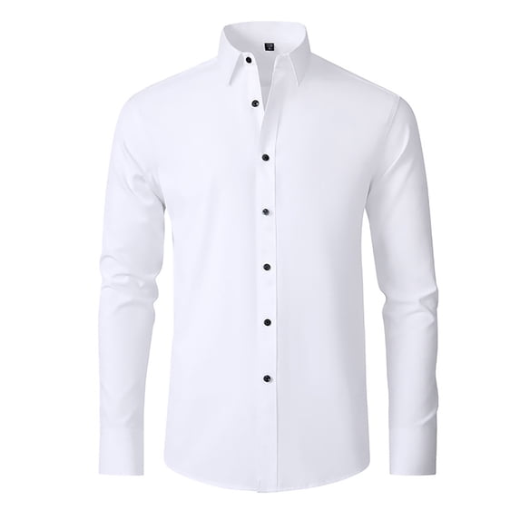 oqasdz Men's Shirt Pleated Long Sleeve Slim Fit Button Down Shirts for Wedding Party Office Top Regular Fit Casual Outdoor