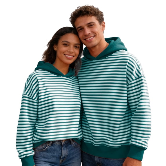 oqasdz Men's Sweatshirts Festival Striped Long Sleeve Hooded Pullover with Front Pocket Holiday Streetwear Versatile Casual Dailywear