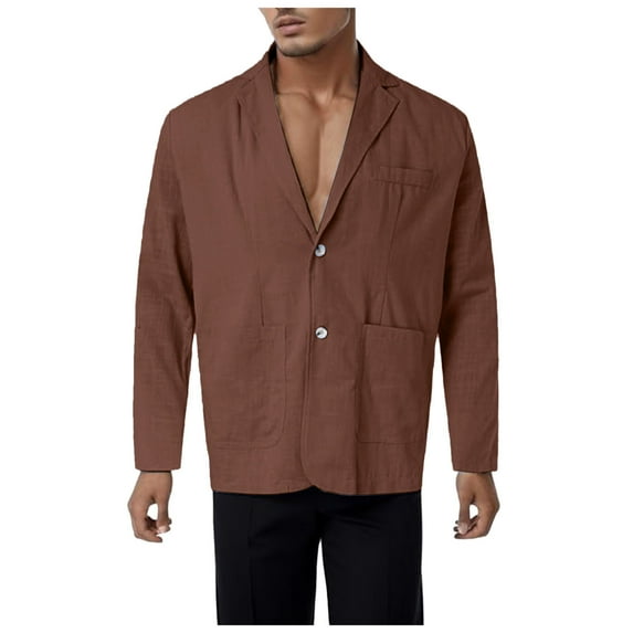 oqasdz Mens Blazer Lightweight Solid Color Pockets Lapel Button Down Fashion Leisure Business Wedding Coat Top,Size 2X