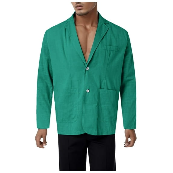 oqasdz Mens Blazer Lightweight Solid Color Pockets Lapel Button Down Fashion Leisure Business Wedding Coat Top,Size 3X