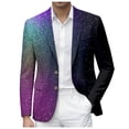 thumbnail image 1 of oqasdz Mens Blazer Print Dinner Elegant Lapel Long Sleeve for Groom Event Attire Stylish Comfort Fit Sport Coat Party Business Formal, 1 of 4