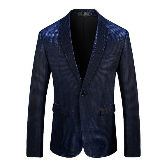 oqasdz Mens Blazer Sequins Shiny Cool Slim Fit Party Stage Performance Nightclub Party Evening Coat Top,Size 6X