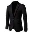 thumbnail image 1 of oqasdz Mens Blazer Solid Color Single One Button Stretch Casual Slim Fit Business Wedding Party Banquet Coat Top,Size 3X, 1 of 8
