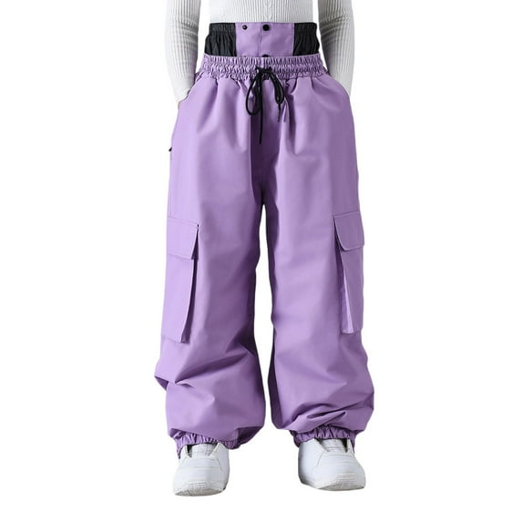 oqasdz Mens Cargo Pants Winter Ski Trousers Windproof Insulated Cargo Joggers Comfort Outdoor Activities Hiking Trekking Snowboarding Pants