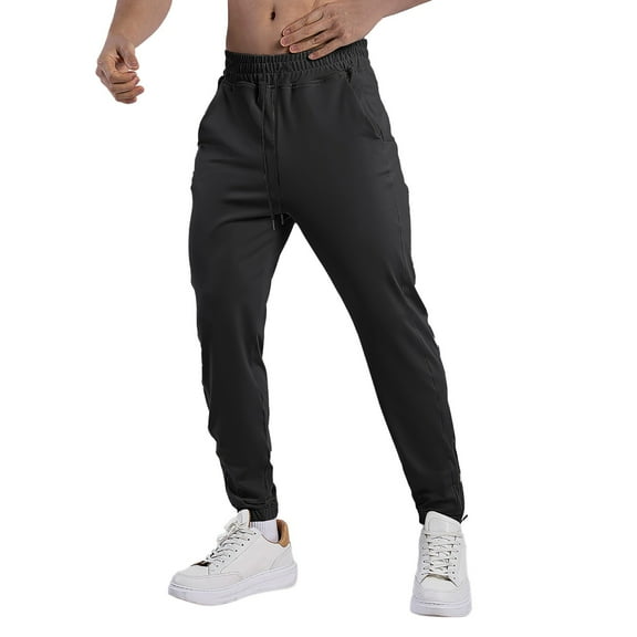 oqasdz Mens Pants Casual Elastic Waist Fashion Male Trousers Breathable and Comfortable Thin Summer Stitching Ice Silk Trousers